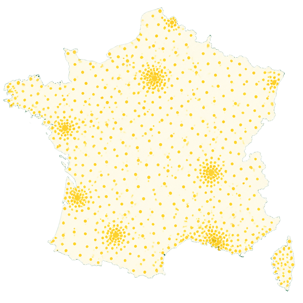 Carte des régions françaises couvertes par Groupe Mayrone Energy